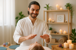découvrez comment un callbot intelligent gère efficacement les appels de réservation d'un praticien reiki, assurant un accueil professionnel et un gain de temps précieux.
