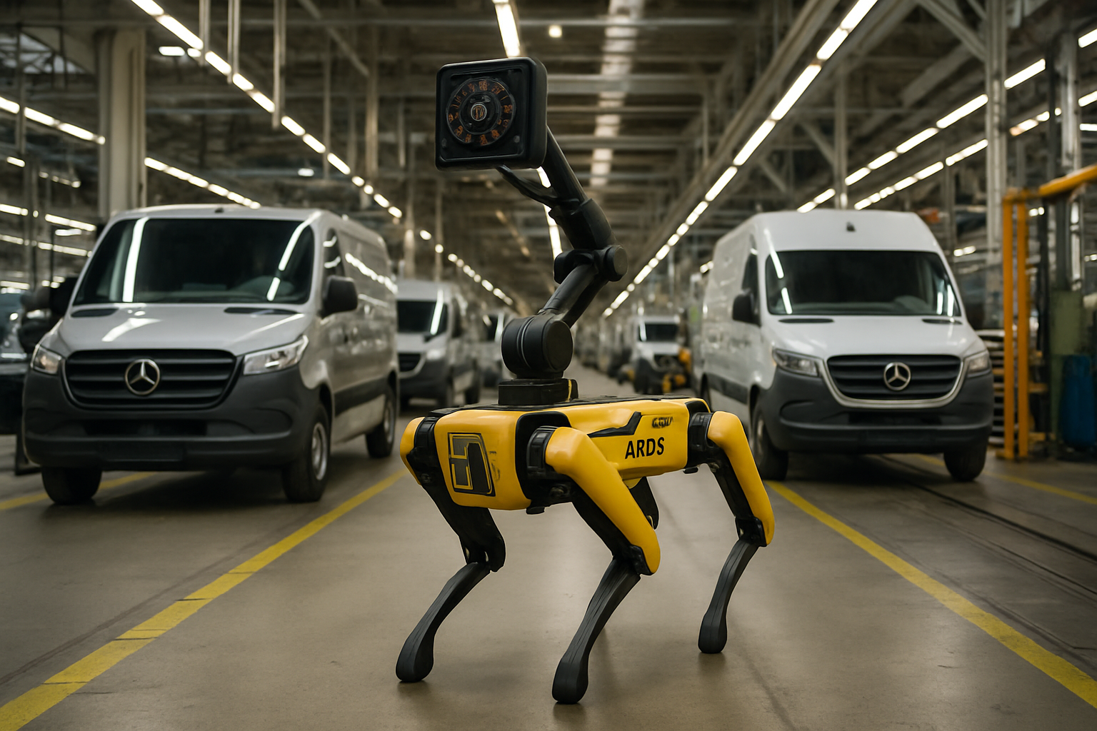 découvrez comment l'atelier mercedes-benz de düsseldorf intègre un robot-chien innovant pour améliorer l'efficacité et la sécurité de sa production automobile.