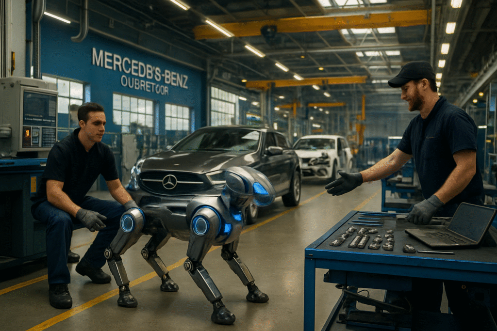 L&rsquo;Atelier Mercedes-Benz de Düsseldorf adopte un robot-chien pour optimiser sa production