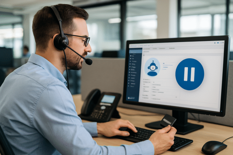 découvrez comment l'intelligence artificielle optimise le processus de paiement en mettant automatiquement l'enregistrement en pause, garantissant sécurité et fluidité.