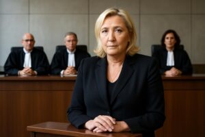 Marine Le Pen adopte une posture posée devant les juges d’appel