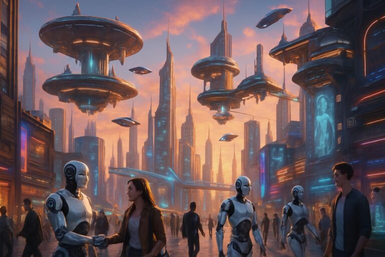 découvrez regards croisés : une exploration captivante du futur à travers les visions de 2026, mêlant villes volantes et robots futuristes pour imaginer demain.